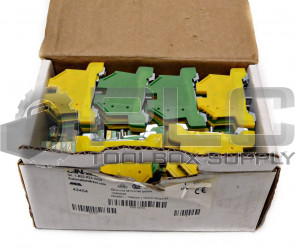 LOT OF 75 NEW DN-G10 TERMINAL BLOCK, GREEN YELLOW 10AWG