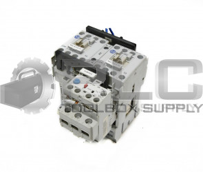 ALLEN BRADLEY 104-C09DJ22 REVERSING CONTACTOR SER. B 24V w/ 193-EA1EB/B 1.6-5AMP