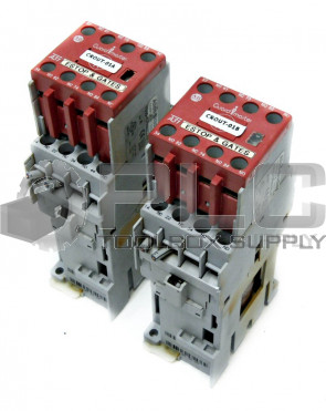 LOT OF 2 ALLEN BRADLEY 700S-CF620DJC SER A SAFETY CONTACT RELAY, COIL 24V DC
