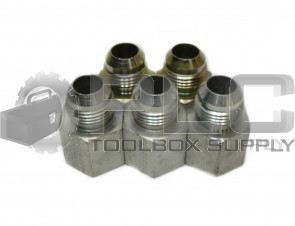 LOT OF 5 NEW EATON CONNECTOR ADAPTER 1-1/16" MALE JIC X 3/4" FEMALE, STEEL