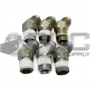 LOT OF 6 PARKER 8-8 VTX-S MALE 45 DEG ELBOW 1/2 JIC X 1/2 NPT MALE
