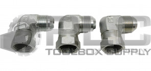 LOT OF 3 NEW PARKER HYDRAULIC ELBOW 1-1/16"-12 MALE JIC X JIC SWIVEL, 90 DEGREE