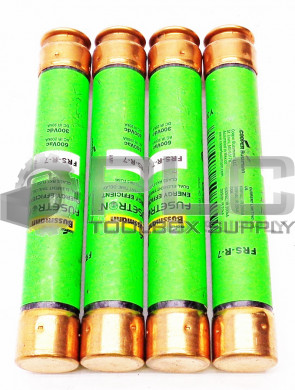 LOT OF 4 NEW BUSSMANN FRS-R-7 FUSETRON DUAL-ELEMENT TIME DELAY FUSE 600V 300VDC