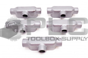LOT OF 5 NEW DURALOY OT-2M 3/4" IRON CONDUIT BODY TYPE T