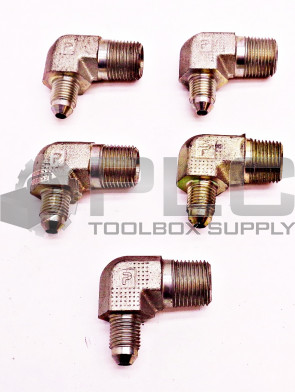 LOT OF 5 NEW PARKER 5/8" MALE 7/8" MALE 90° ELBOW FITTING