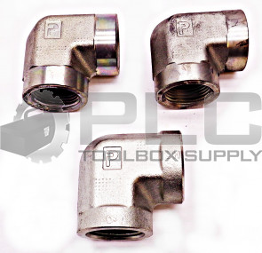 LOT OF 3 NEW PARKER 1-1/8" FEMALE 1-1/18" FEMALE 90° ELBOW FITTING
