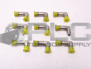 LOT OF 9 NEW PARKER 1/4" MALE 9/16" TAPERED MALE 90° L-FITTING