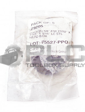 BAG OF 5 NEW ACCURATE Z9205 5/8" F/W 21/32" X 1-3/8" X 3/16" LC STL HARD B-OX