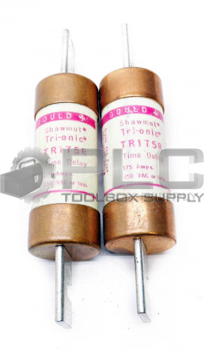 LOT OF 2 GOULD SHAWMUT TR175R TIME DELAY FUSE 175AMPS 250VAC
