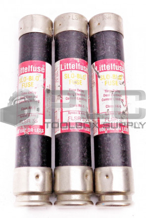 LOT OF 3 NEW LITTELFUSE FLSR 35 SLO-BLO TIME DELAY CLASS RK-5 FUSE 600V