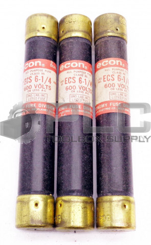 LOT OF 3 NEW ECON ECS 61/4 ALL PURPOSE FUSE CLASS K5 600V
