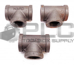 LOT OF 3 NEW WARD FM 1-1/8" TEE PIPE FITTING