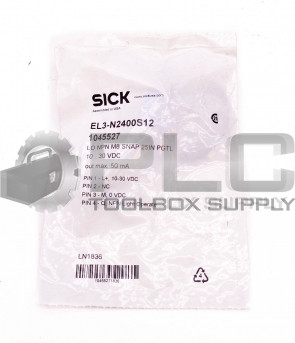 NEW SICK EL3-N2400S12 SENSOR LO NPN M8 SNAP 25IN PGTL 10 30VDC LN1836
