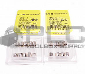 LOT OF 9 NEW BUSSMANN GMC-3-R FUSE 100A 250VAC