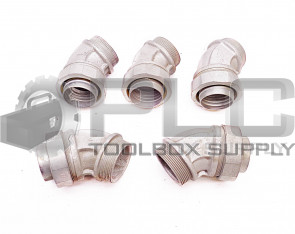 LOT OF 5 NEW CROUSE HINDS 2" LIQUID-TIGHT 45° ELBOW CONNECTOR CONDUIT