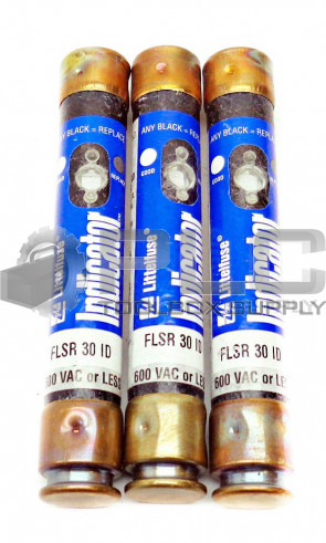 LOT OF 3 NEW LITTELFUSE FLSR 30 ID INDICATOR FUSES 600VAC