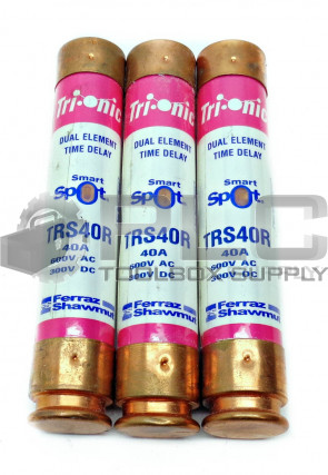 LOT OF 3 NEW FERRAZ SHAWMUT TRS40R SMART SPOT FUSES 600V AC 300V DC