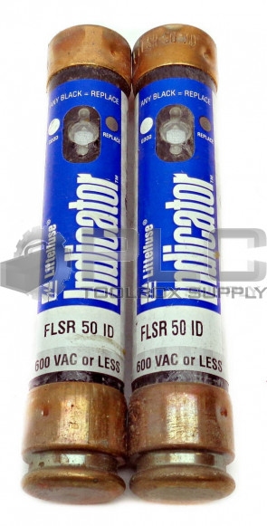 LOT OF 2 NEW LITTELFUSE FLSR 50 ID INDICATOR FUSES CLASS RK5 600VAC