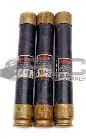 LOT OF 3 NEW BUSSMANN FRS-R-12 FUSETRON TIME-DELAY FUSES CLASS RK5 600V