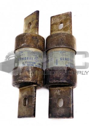 LOT OF 2 GENERAL ELECTRIC GF8B400 CURRENT LIMITING FUSES CLASS J 600VAC
