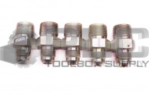 LOT OF 5 NEW 9/16" OD TAPER, 11/16" OD STRAIGHT MALE HYDRAULIC FITTINGS