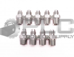 LOT OF 9 NEW 9/16" OD TAPER, 11/16" OD STRAIGHT MALE HYDRAULIC FITTINGS