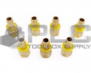 LOT OF 7 NEW PARKER BRASS HOSE FITTING 3/4" ID FEMALE JIC SWIVEL, 1/2" HOSE
