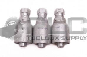 LOT OF 3 NEW PARKER 10643-6-8 HOSE FITTING 1/2" HOSE X 9/16" FEMALE JIC SWIVEL