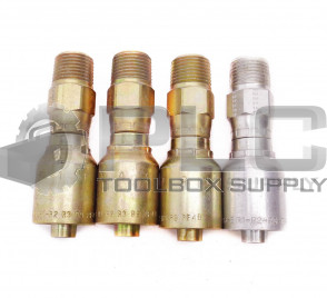 LOT OF 4 NEW PARKER 11343-8-8 HOSE FITTING 3/4" MALE THREAD, 1/2" ID X 1/2" HOSE