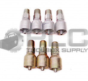 LOT OF 7 NEW PARKER 10143-4-4 HOSE FITTING 1/2" MALE THREAD, 1/4" ID X 1/4" HOSE