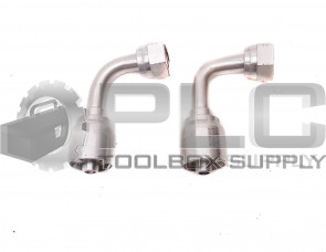 LOT OF 2 NEW GOOD YEAR 14715-0606 90° HOSE FITTING 5/8" ID FEMALE X 3/8" HOSE