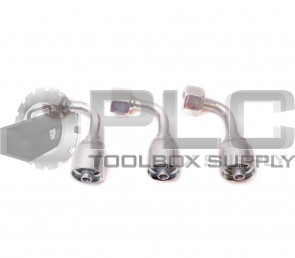 LOT OF 3 NEW UNKNOWN R1T/R2T-06 90° HOSE FITTING 5/8" ID FEMALE X 3/8" HOSE