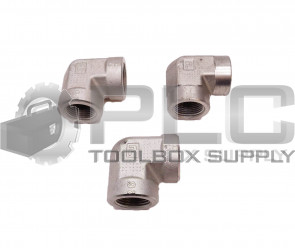 LOT OF 3 PARKER 3/4 DD 90° ELBOW FITTING 7/8" ID FEMALE