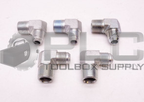 LOT OF 5 NEW 90° ELBOW FITTING 1/2" ID, 3/4" OD MALE TAPER X 3/4" ID, 1" OD MALE