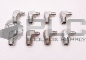 LOT OF 8 NEW PARKER 90° FITTING 5/16" ID, 1/2" OD MALE TAPER X 1/2" ID, 3/4" OD