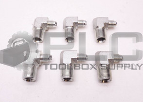 LOT OF 6 NEW 90° ELBOW FITTING 5/16" ID, 1/2" OD MALE TAPER X 1/2" ID, 3/4" OD