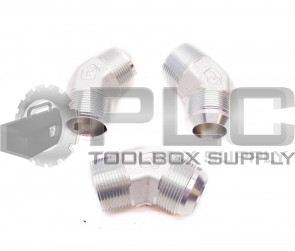 LOT OF 3 NEW PARKER 45° ELBOW FITTING 1-1/16" ID TAPER MALE X 1-1/4" ID MALE