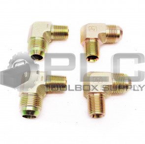 LOT OF 4 NEW 12-8 CTX BRASS 90° ELBOW FITTING 5/8" ID TAP MALE, 9/16" ID MALE