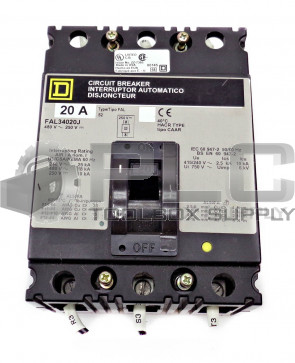 SQUARE D FAL34020J CIRCUIT BREAKER 20A 480V