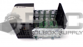 ALLEN BRADLEY 1756-PA75 SER C POWER SUPPLY WITH 1756-A4 SER B 4 SLOT RACK