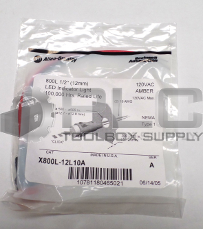 NEW ALLEN-BRADLEY X800L-12L10A SER. A LED INDICATOR LIGHT AMBER