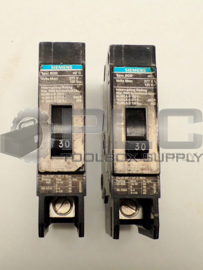 LOT OF 2 NEW SIEMENS BQD130 CIRCUIT BREAKER 30 AMP 277VAC 125VDC 1 POLE 