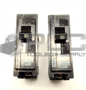 NEW LOT OF 2 SIEMENS B120 1 POLE 20 AMP BOLT ON CIRCUIT BREAKER