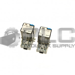 LOT OF 2 NEW ALLEN BRADLEY 700-HB33Z24-3-4 RELAY W/ 700-HN154 SOCKET RELAY BASE