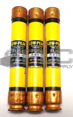 NEW LOT OF 3 BUSSMANN LPS-RK-6-1/4SP DUAL ELEMENT TIME DELAY FUSE 