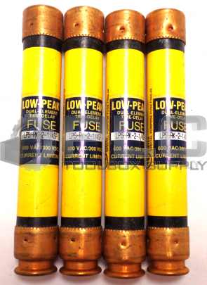 NEW LOT OF 4 BUSSMANN LPS-RK-2-1/4SP LOW PEAK DUAL ELEMENT TIME DELAY FUSE 