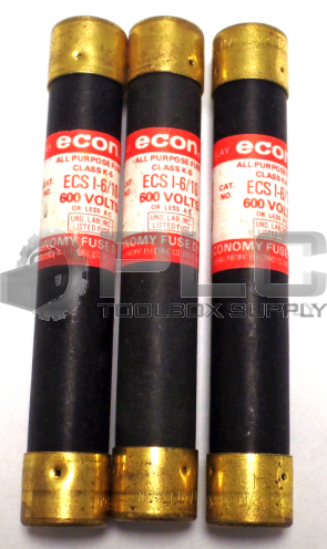 NEW LOT OF 3  ECON ECS I-6/10 ALL PURPOSE FUSE CLASS K-5