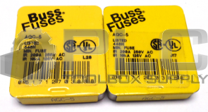 LOT OF 2 NEW BUSSMANN AGC-5 FUSES 