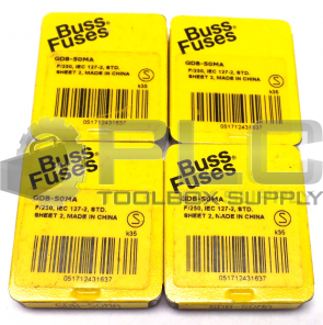 LOT OF 4 NEW COOPER BUSSMANN GDB-50MA FUSES 