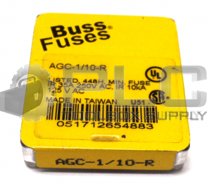 5 PACKS NEW BUSS AGC-1/10-R FUSES 5 PACKS OF 5 